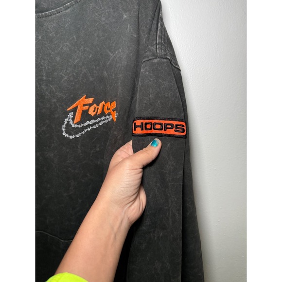 Nike Dri-Fit Force Hoops Graphic Pullover Hoodie Acid Wash Mens Large - Picture 3 of 10